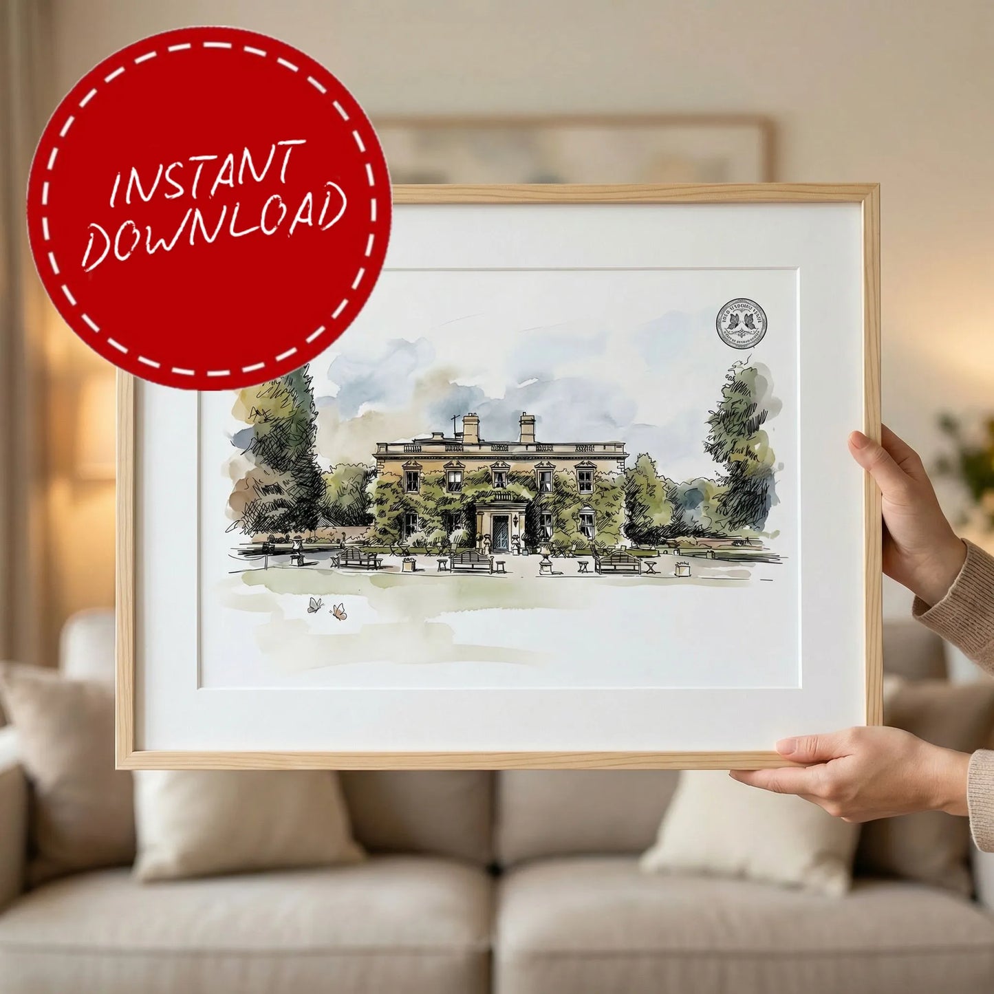Eshott Hall Estate – Wedding Venue Illustration (Morpeth)