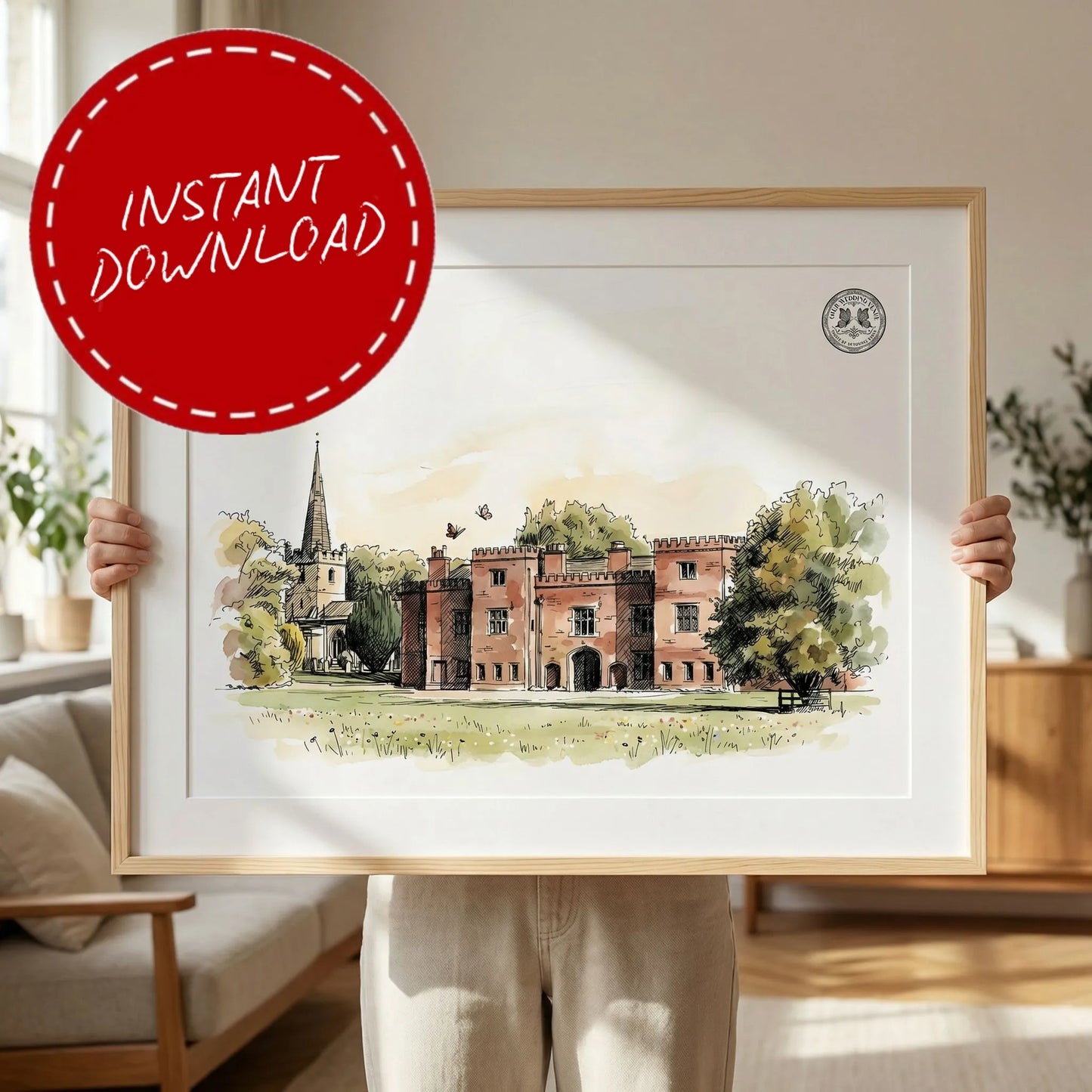 Holme Pierrepont Hall – Wedding Venue Illustration