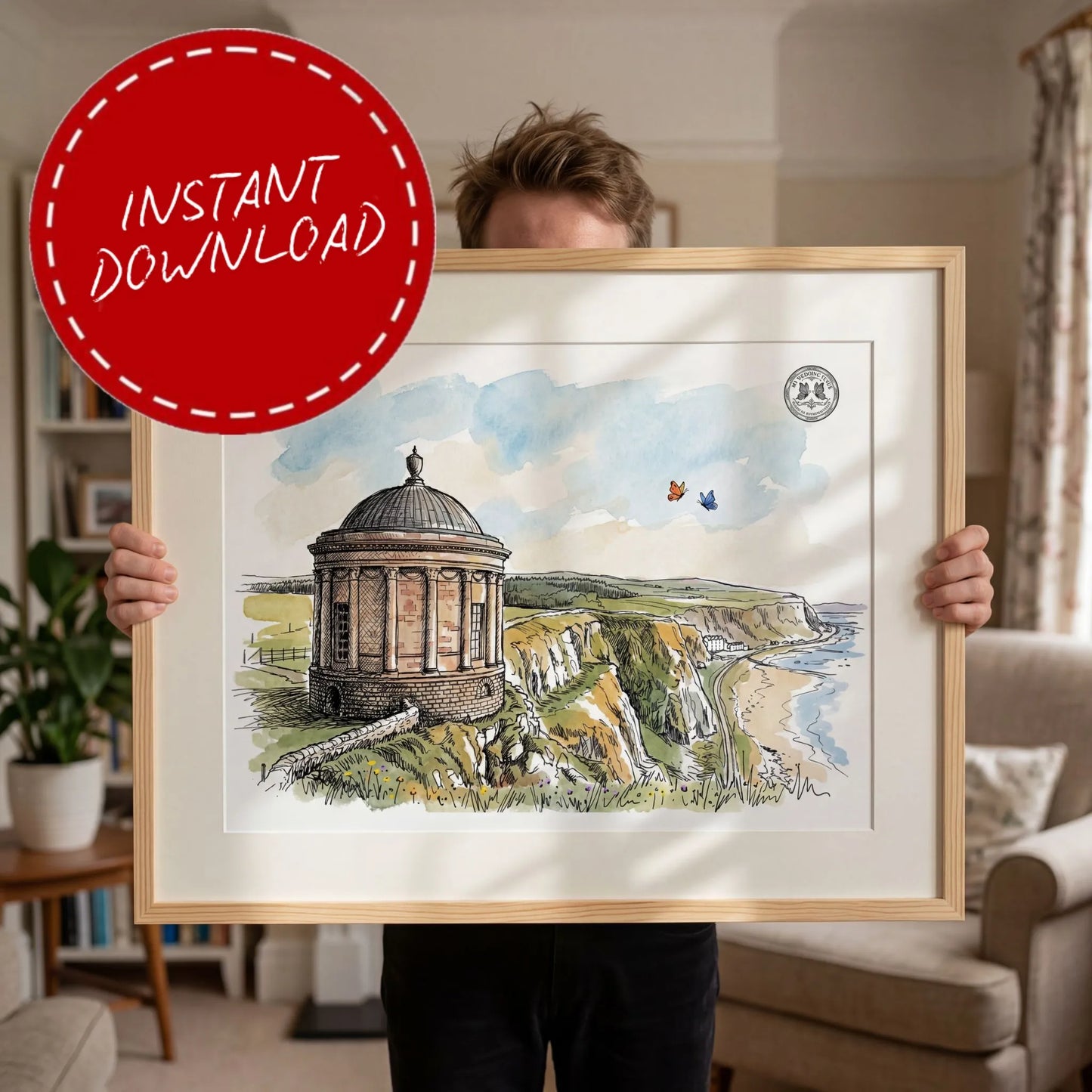 Mussenden Temple Wedding Venue Illustration