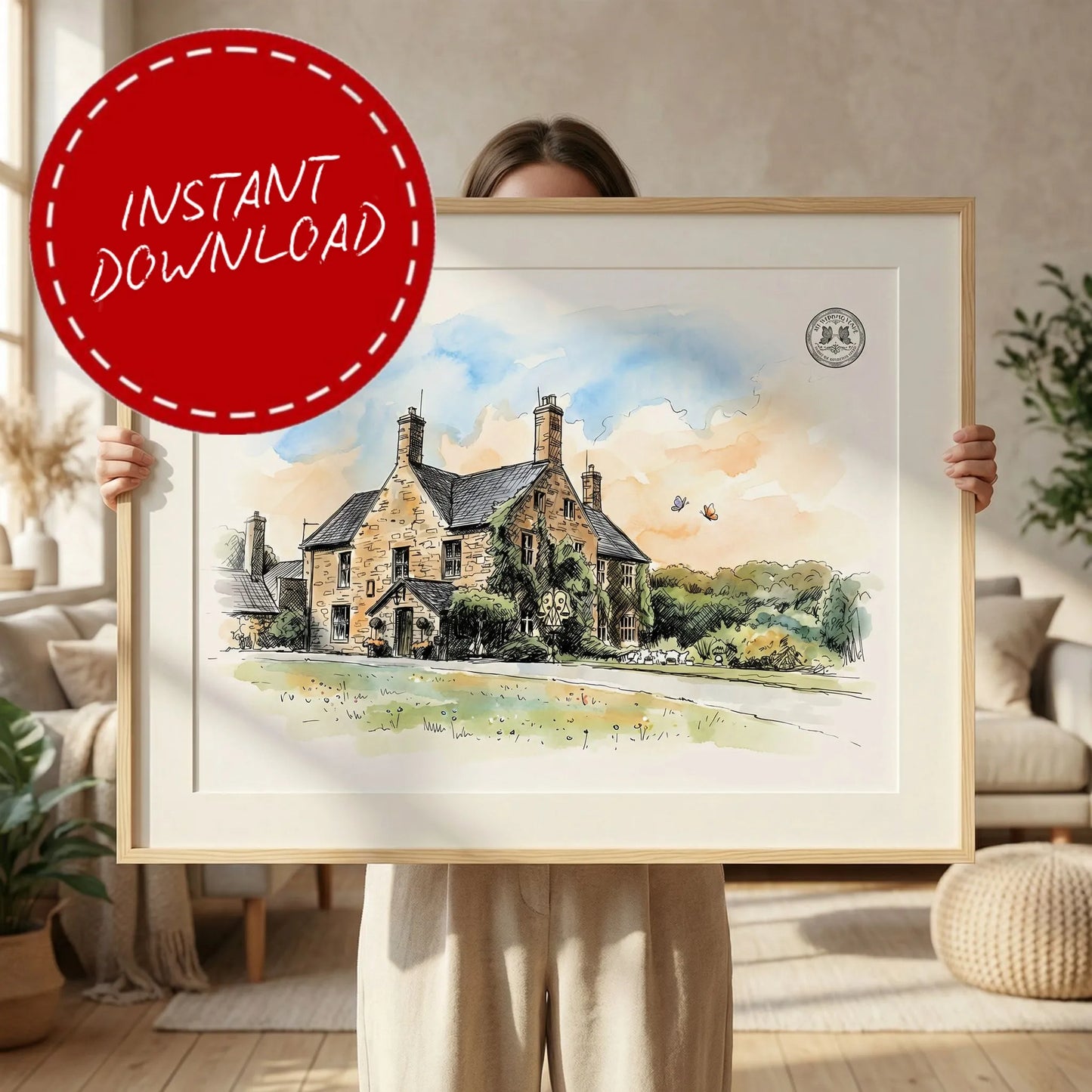 Talhenbont Hall – Wedding Venue Illustration