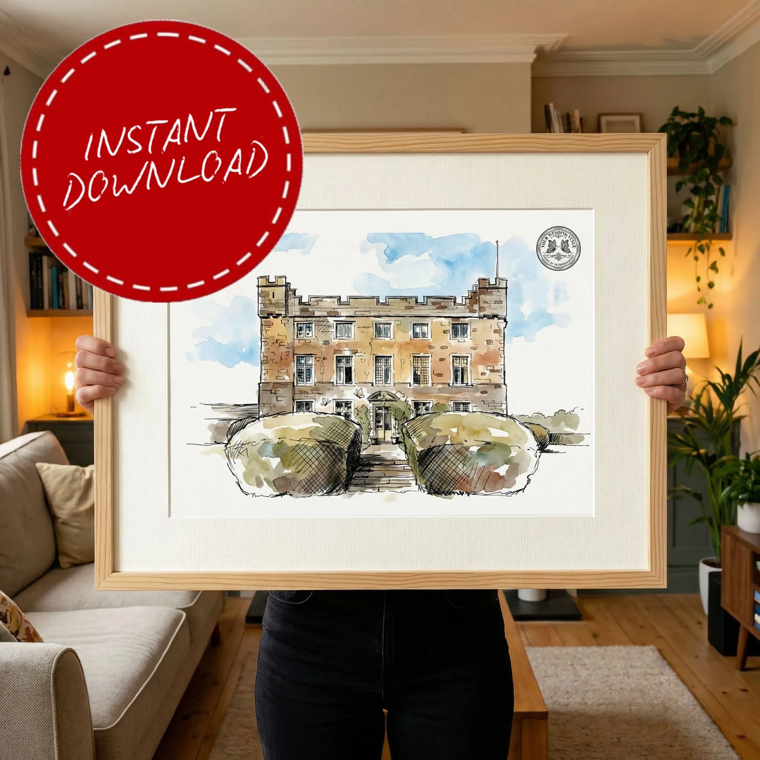 Askham Hall Wedding Venue Illustration Lake District