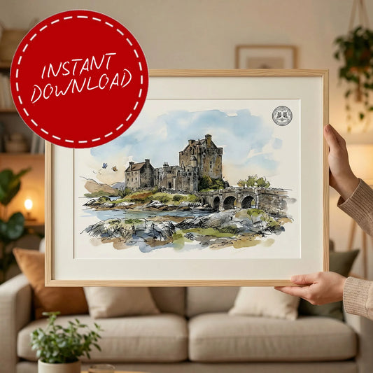 Eilean Donan Castle Wedding Venue Illustration Scotland