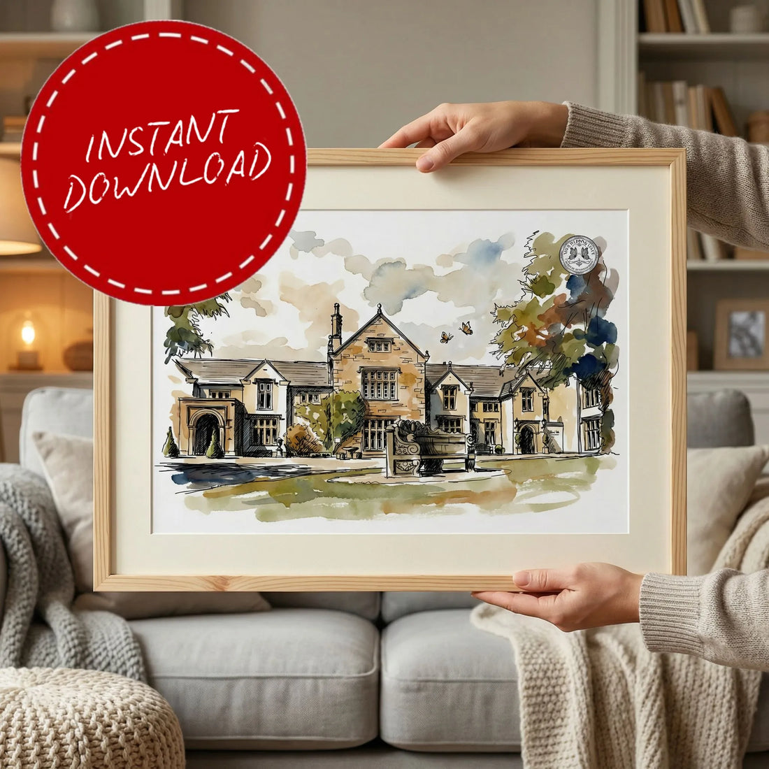 Mitton Hall Wedding Venue Illustration Clitheroe Lancashire