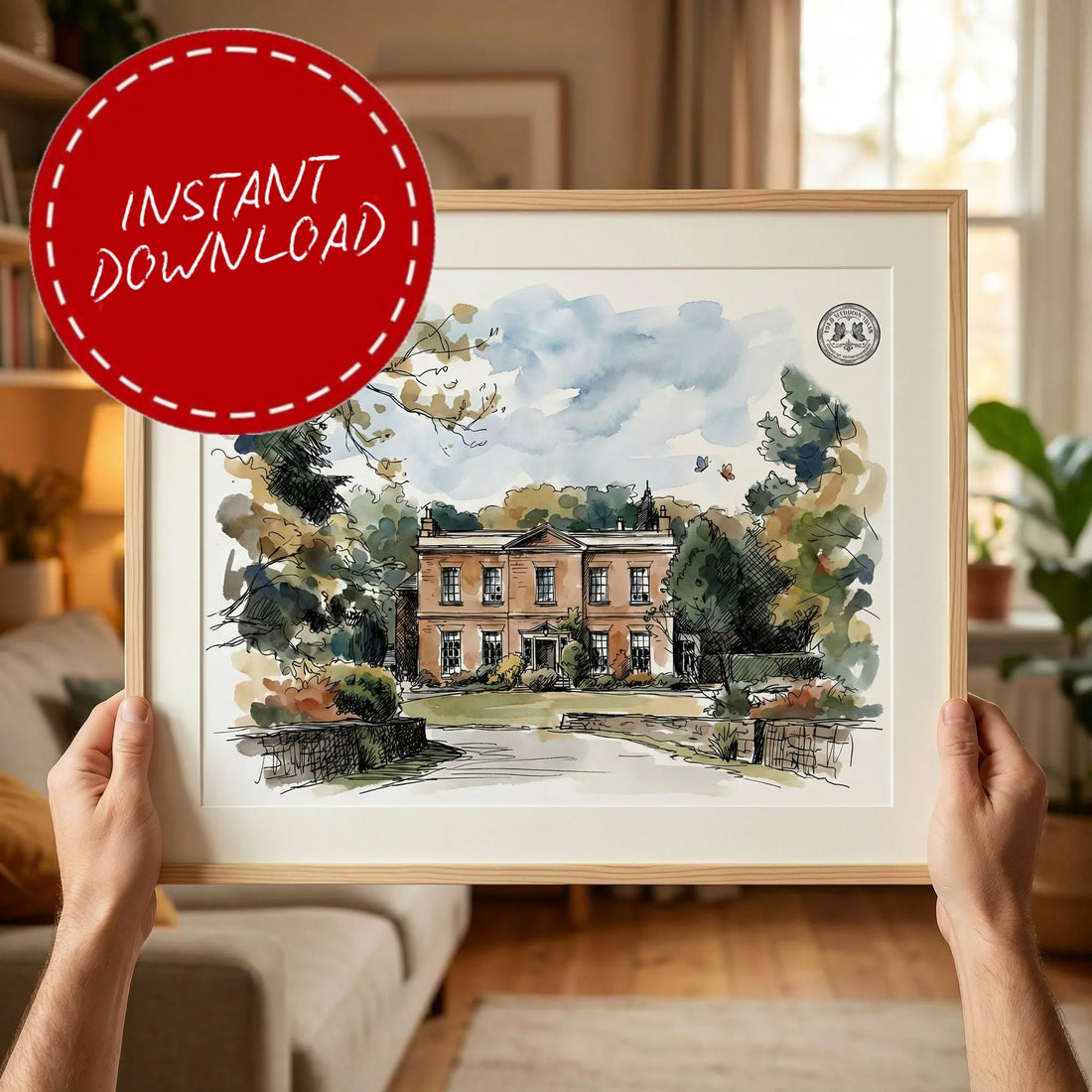 Rivington Hall Barn Wedding Venue Illustration Lancashire