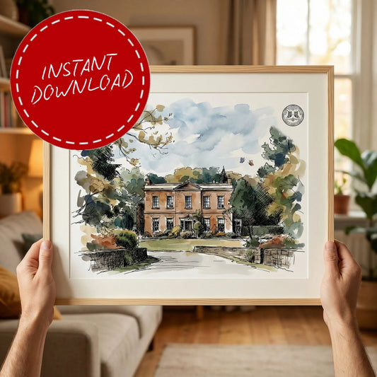 Rivington Hall Barn Wedding Venue Illustration Lancashire
