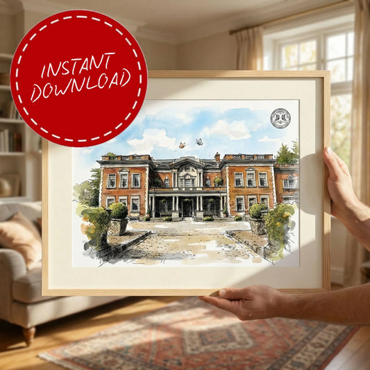Eaves Hall – Wedding Venue Illustration (Clitheroe)