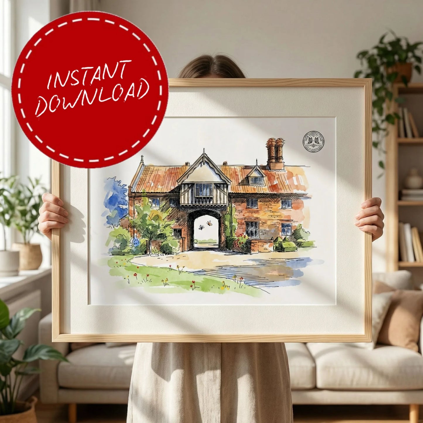 Hales Hall & The Great Barn – Wedding Venue Illustration