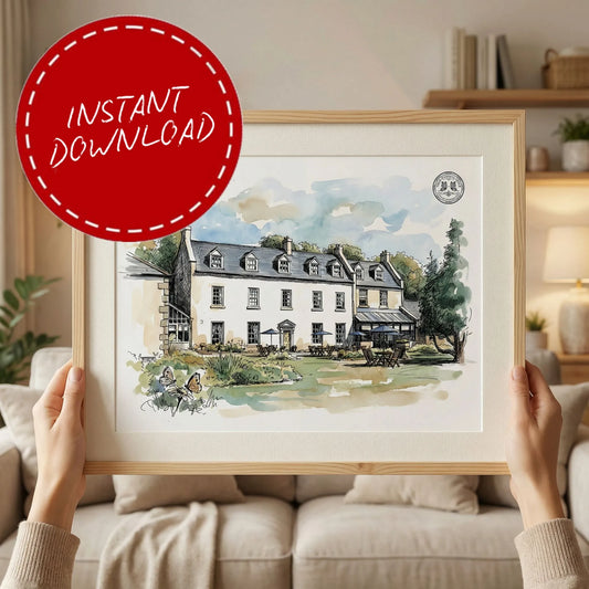 Hallgarth Manor – Wedding Venue Illustration (Pittington)