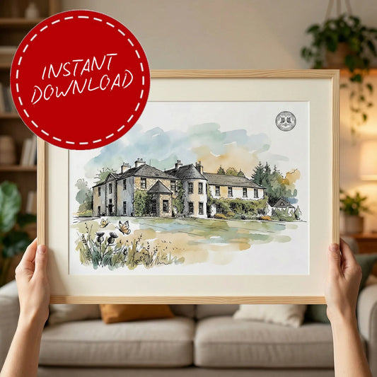 Logie Country House – Wedding Venue Illustration (Inverurie)