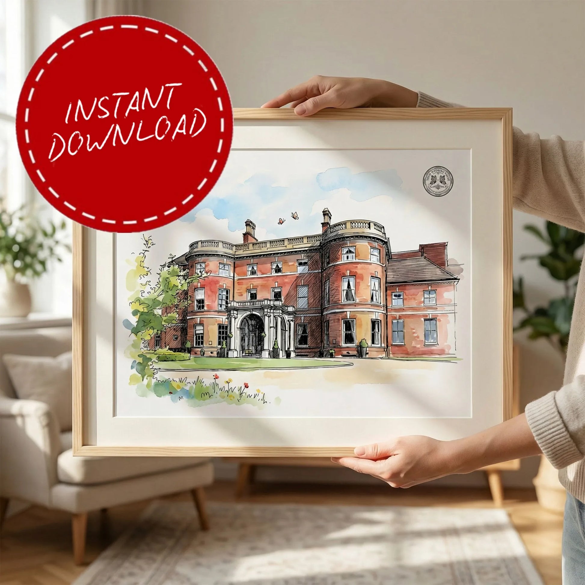 Oakley Hall – Wedding Venue Illustration