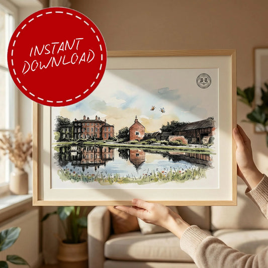 The Barns at Delbury Hall – Wedding Venue Illustration