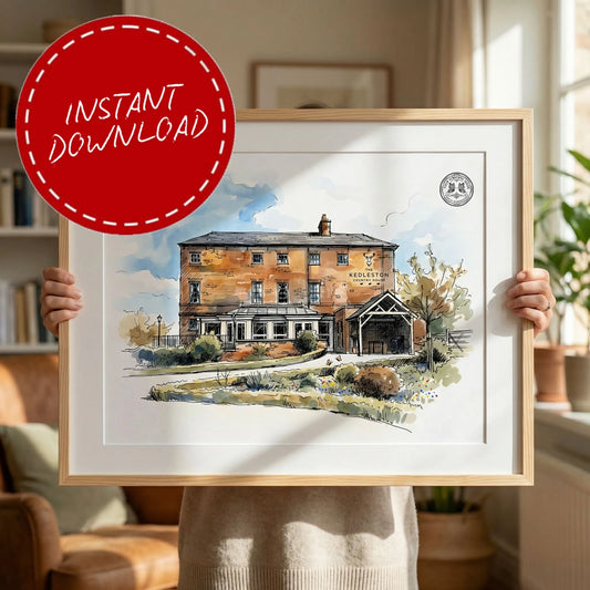 The Kedleston Country House – Wedding Venue Illustration (Derbyshire)
