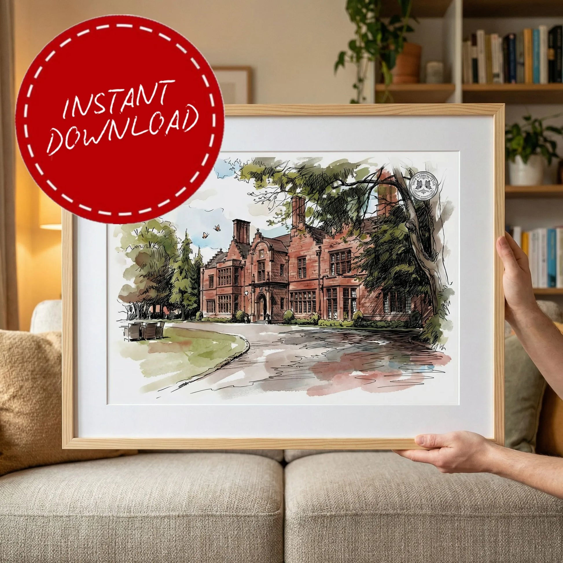 Wrenbury Hall – Wedding Venue Illustration (Nantwich) 