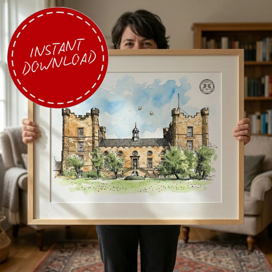 Lumley Castle Wedding Venue Illustration