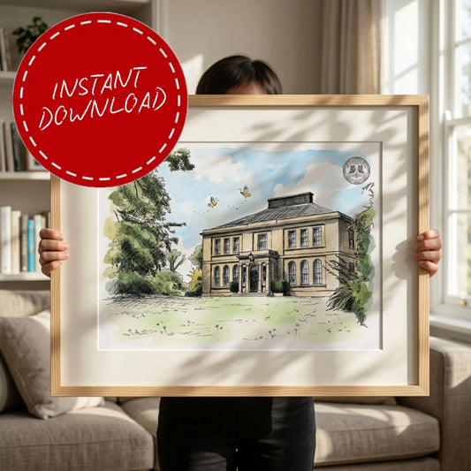tullyveery house wedding venue illustration